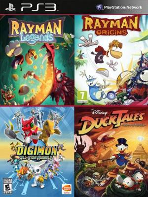 4 juegos en 1 Rayman Legends Mas Rayman Origins Mas DuckTales Remastered Mas Digimon All-Star Rumble PS3