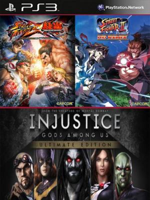 3 juegos en 1 Injustice: Gods Among Us Ultimate Edition Mas Super Street Fighter II Turbo HD Remix Mas STREET FIGHTER X TEKKEN PS3